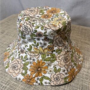 Rubi Floral Bucket Hat - Green, Orange, Cream